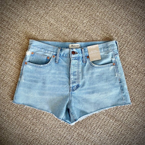 Madewell NWT Relaxed Denim Shorts, Light Wash W28 - Picture 4 of 13